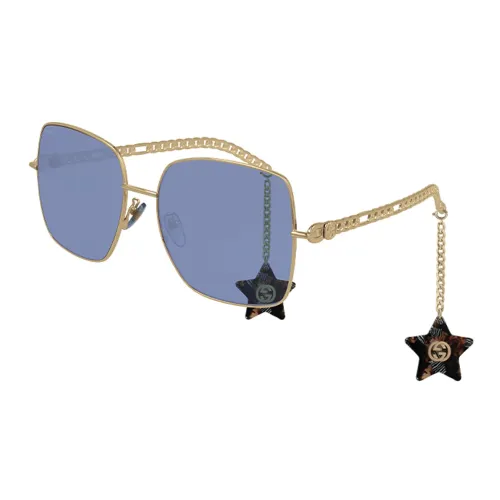 GUCCI Солнцезащитные очки Золотая оправа с синими линзами Женские