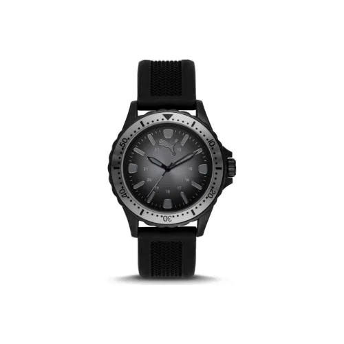 PUMA Мужские часы Кварцевый механизм Силиконовый ремешок Черный циферблат