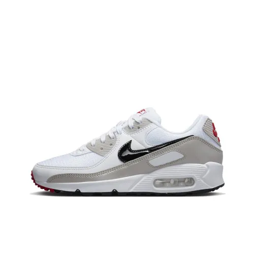 Nike Air Max 90 Low Топ Марафон Беговые кроссовки Женские Белый Красный Черный