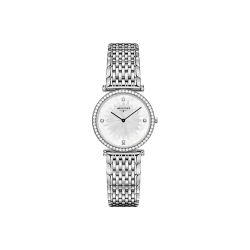 LONGINES Jialan Collection Кварцевый механизм Женские часы 29 мм Белый циферблат Корпус из нержавеющей стали Ремешок из нержавеющей стали