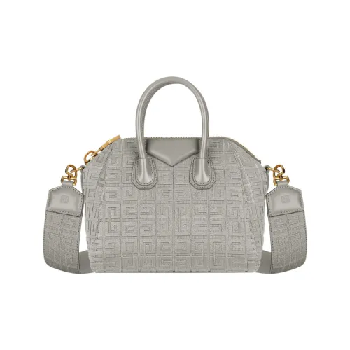 GIVENCHY Antigona Холст с гладкой коровьей кожей холстовая сумка сумка через плечо сумка на плечо мини женская цвет рудный серый
