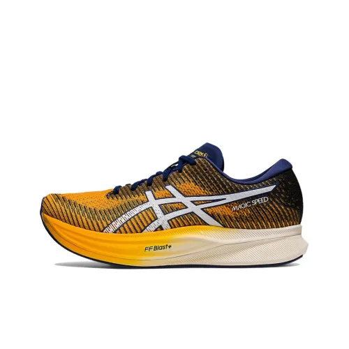 Asics Magic Speed 2,0 Low Топ Беговые кроссовки Мужской Желто-синий 2E Ширина