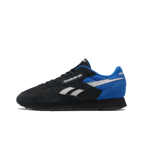 Reebok Classic Leather Low Топ Беговые кроссовки Унисекс Черный Белый Синий