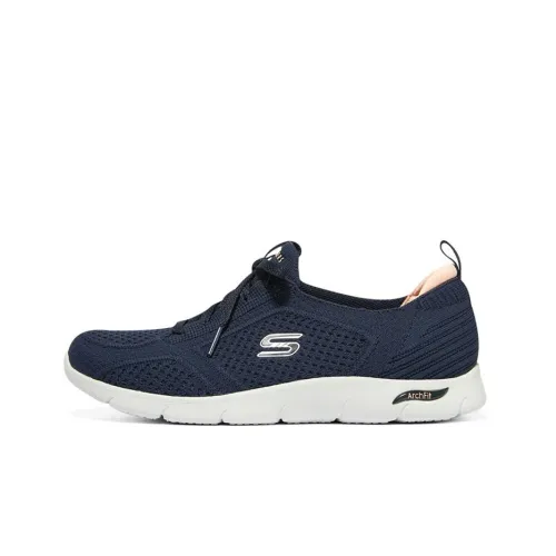 Skechers ARCH FIT REFINE Низкий Топ Повседневная Обувь Женская Синяя Белая
