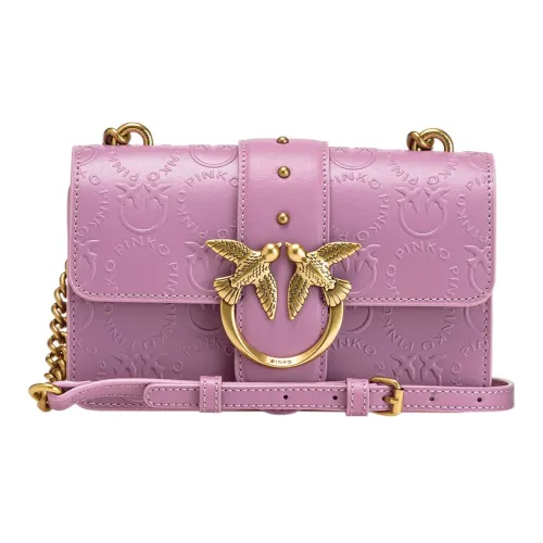 PINKO Love Icon Коровья кожа Swallow Сумка Сумка через плечо Мини Женская Розовая