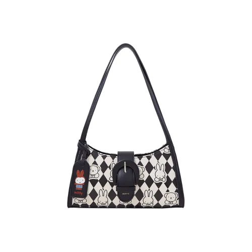 MIFFY Холст Сумка через плечо Багетная сумка Сумка через плечо Женская Черная Коричневая