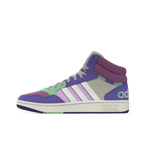 ADIDAS NEO Hoops 3,0 MID Magic Ring Abrasion Resistant MID Top Скейтборд Кроссовки Женские Фиолетовый Синий