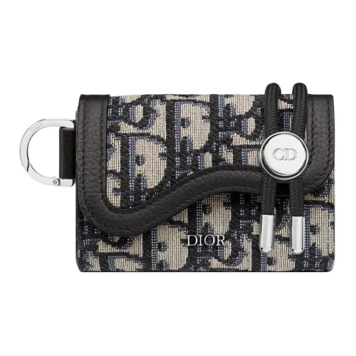 DIOR Седло Ткань с кожаными вставками Седло Сумка Сумка через плечо Картхолдер Стандартный Мужской Бежевый и Черный