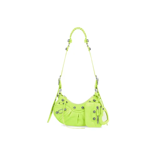 Balenciaga Le Cagole Lambskin Crossbody Bag Shoulder Bag Mini Women's Neon Green