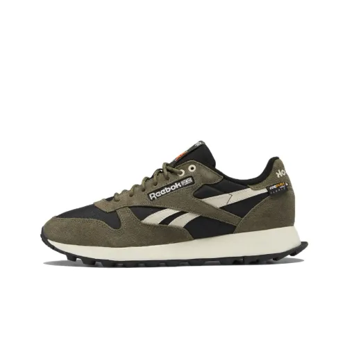 Reebok Classic Leather Low Топ Беговые кроссовки Унисекс Зеленый Белый