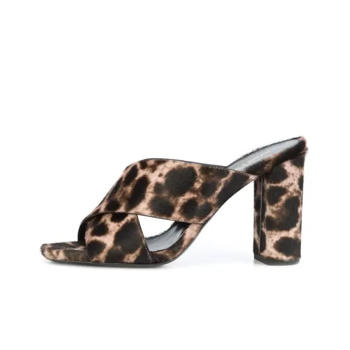 SAINT LAURENT Квадратный носок Слипоны Женские Коричневый