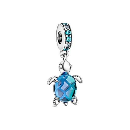 Pandora, стерлинговое серебро 925 пробы, стекло, аксессуары, синий, женский