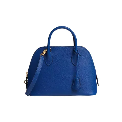 HERMES Bolide Evercolor Телячья кожа Сумка для боулинга Сумка Сумка через плечо Сумка через плечо Женская Королевский синий Сапфирово-синий