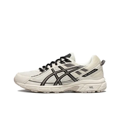 Asics Gel Venture 6 Low Top Trail Беговые кроссовки Мужские Бежевый Белый Черный
