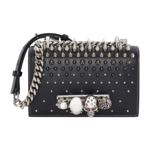 Alexander McQueen JEWELLED SATCHEL Коровья кожа Сумка через плечо Мини Женская Черная