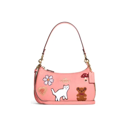 COACH Сумка через плечо из коровьей кожи сумка среднего размера женская кожаная розовая