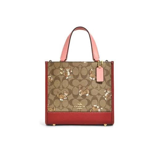 COACH Dempsey Коровья кожа Тоут Сумка Сумка для покупок Сумка через плечо Сумка Маленькая Женская Монограмма Хаки