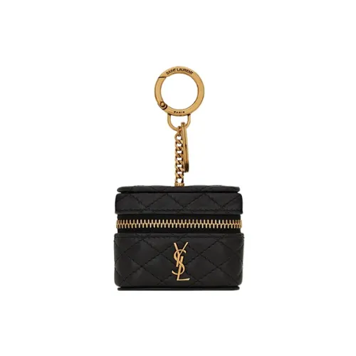 SAINT LAURENT Gaby Лоскутное шитье Овчина Чехол для наушников Стандартный Женский Черный