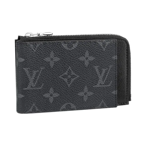 LOUIS VUITTON Покрытый холст Кошелек Мужской Серый