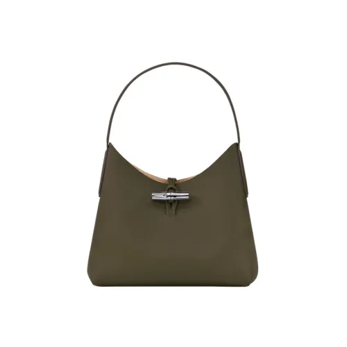 LONGCHAMP Roseau Коровья кожа Сумка Сумка через плечо Средняя Женская Хаки зеленый