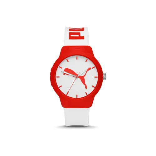 PUMA Кварцевые часы резиновый ремешок 43 мм белый циферблат унисекс