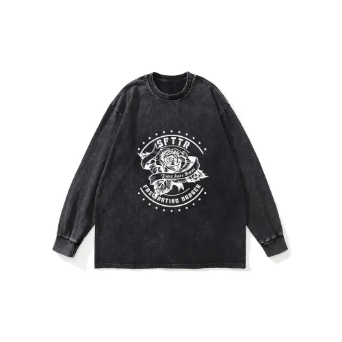 SFTTR Длинный рукав Т-рубашка Унисекс Черный