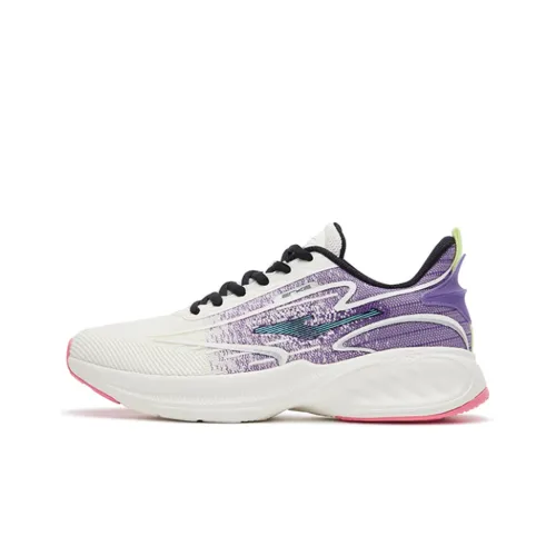 Erke Shock Absorbers Slip-Resistant Abrasion-Resistant Low-Top Running Shoes Men's White Purple Эрке Шок Абсорберы Противоскользящие Устойчивые к Износу Низкие Кроссовки для Бега Мужские Белый Фиолетовый