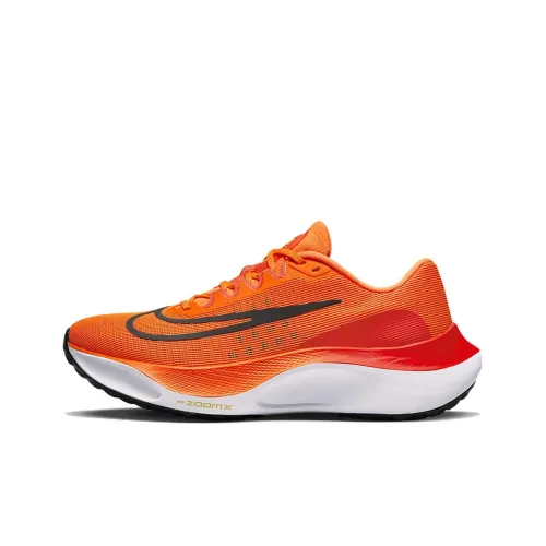 Nike Zoom Fly 5 Амортизаторы Устойчивые к истиранию Низкий Топ Карбоновая плита Беговые кроссовки Мужские Оранжевые Черные