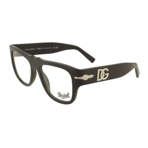 PERSOL Пластина And Металл Квадрат С простыми стеклами Очки Унисекс Черный