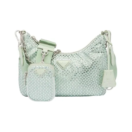 PRADA RE Edition Ткань Портативная Сумка через плечо Сумка на плечо Женская Светло-зеленая