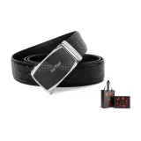 Черный ремешок с серебряной пряжкой + премиум-бокс