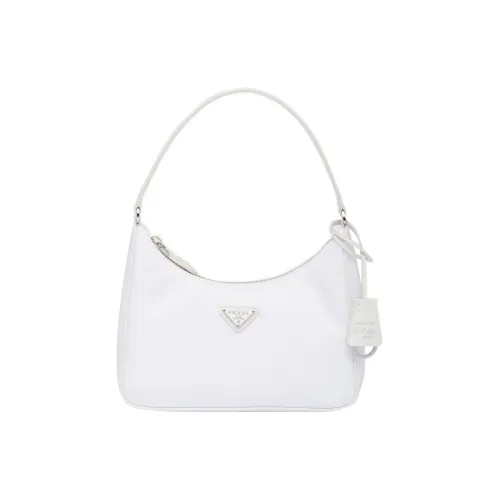 PRADA RE Edition Ткань с кожаными вставками Одно плечо Сумка Мини Женская Белая