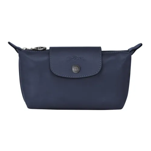 LONGCHAMP Le Pliage Cuir Овчина Пельменная Сумка Клатч Маленькая Женская Морской Синий