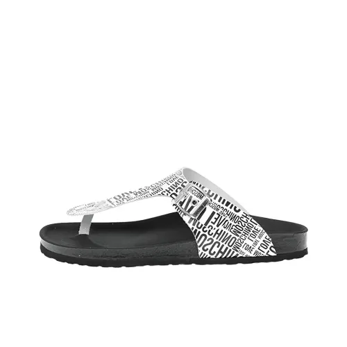 MOSCHINO Стильные сандалии женские черно-белые