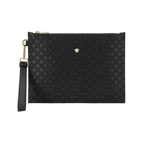 VERSACE Клатч из коровьей кожи мужской черный