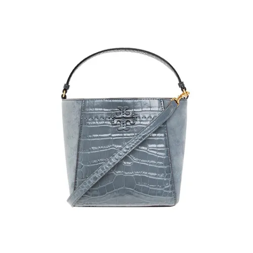 TORY BURCH McGraw Крокодиловый узор Кожа Ведрообразная Сумка Сумка через плечо Сумка Женская Синяя