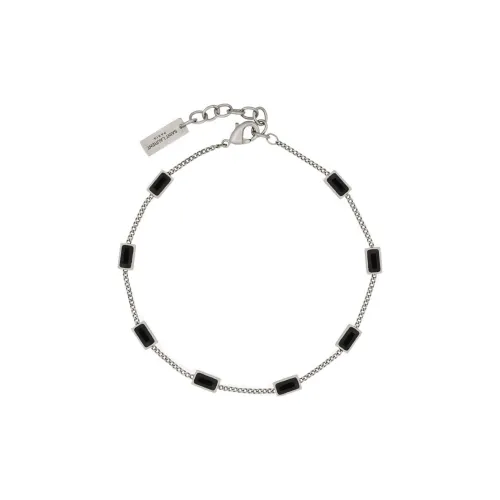 SAINT LAURENT Металл Браслеты Серебристый/Черный Мужской