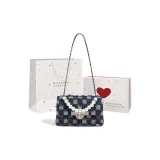 Деним, клетка, темно-синий