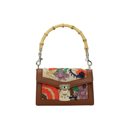 MIU MIU Сумка через плечо из кожи и ткани мини-сумка для женщин многоцветная