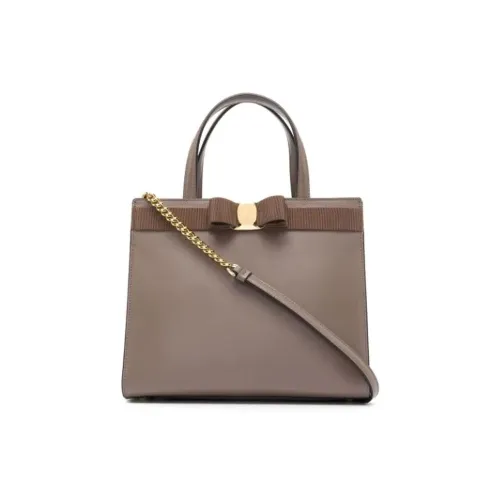 FERRAGAMO Natural Коровья кожа Крупнозернистая текстура Сумка Средний размер Женская CAMEL