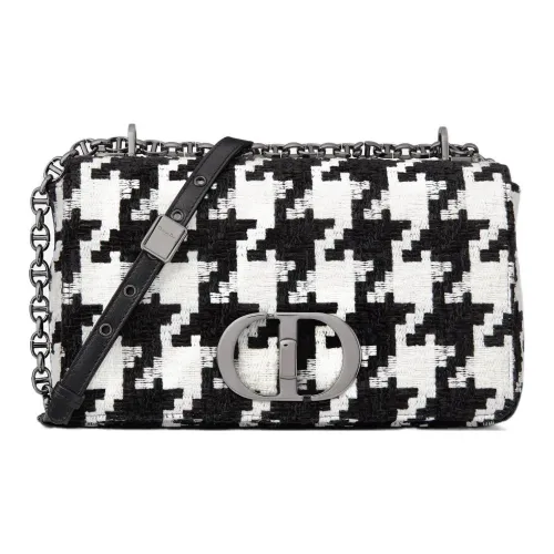 DIOR Caro Вышивка Сумка через плечо Средняя Женская Черная Белая