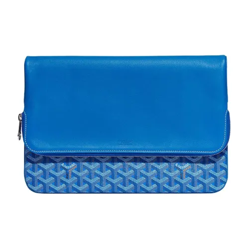 GOYARD Sainte Marie Canvas Телячья кожа Клатч Большой Унисекс Синий