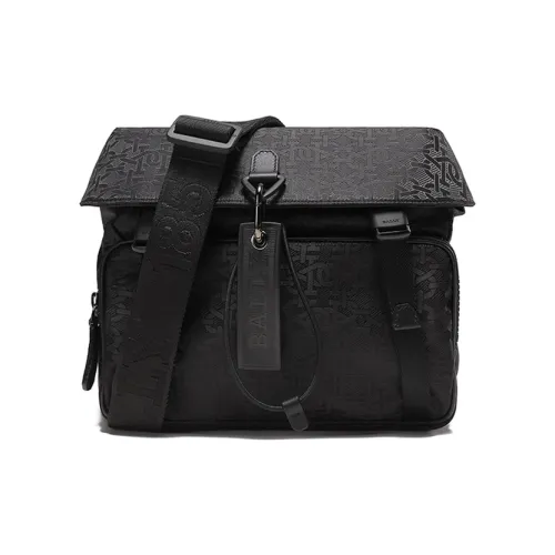 BALLY Nylon Messenger Bag Crossbody Bag Shoulder Bag Men's Black