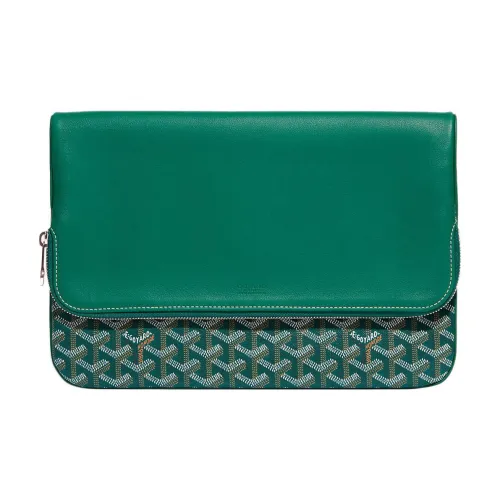 GOYARD Sainte Marie Холст Телячья кожа Клатч Большой Унисекс Зеленый