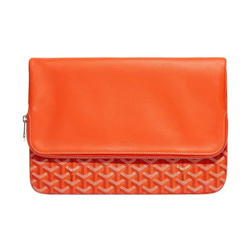 GOYARD Sainte Marie Холст Телячья кожа Клатч Большой Унисекс Оранжевый