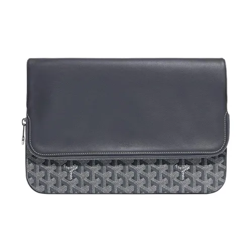 GOYARD Sainte Marie Холст Телячья кожа Клатч Большой Унисекс Серый