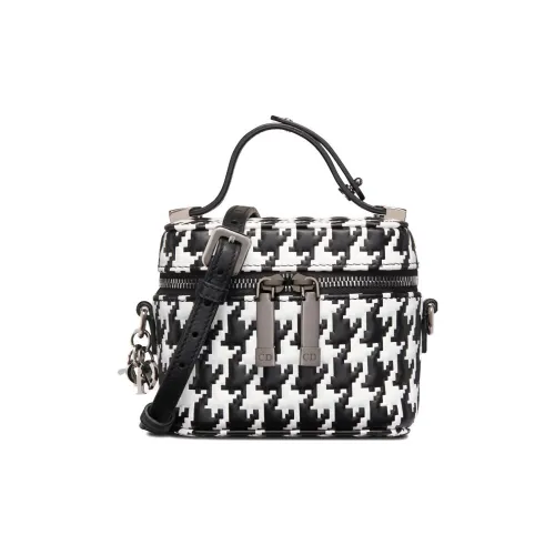 DIOR Lady Dior Коровья кожа Сумка через плечо Одно плечо Экстра мини Женская Черный Белый