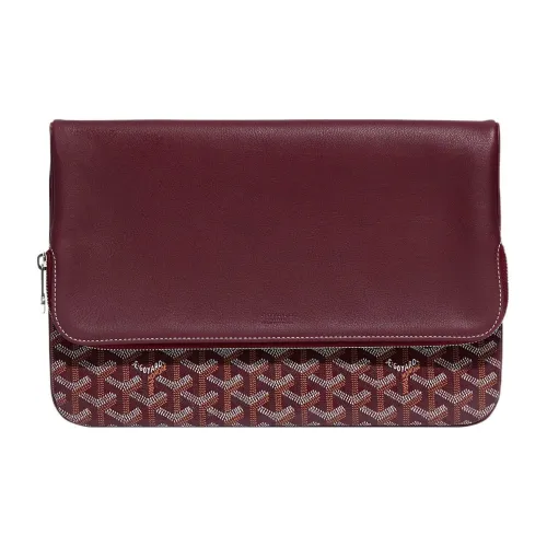 GOYARD Sainte Marie Холст Телячья кожа Клатч Большой Унисекс Бордовый