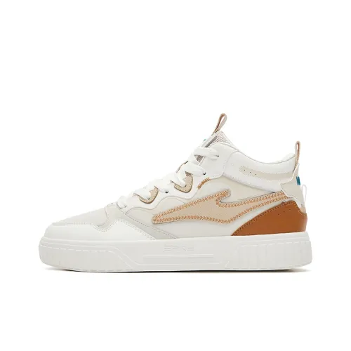 Erke Dots MID Топ Скейтборд Кроссовки Мужской Белый Теплый Лен