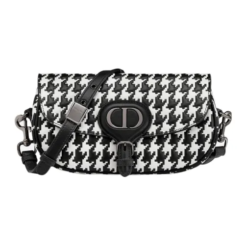 DIOR Bobby Коровья кожа Сумка через плечо Женская Черный Белый